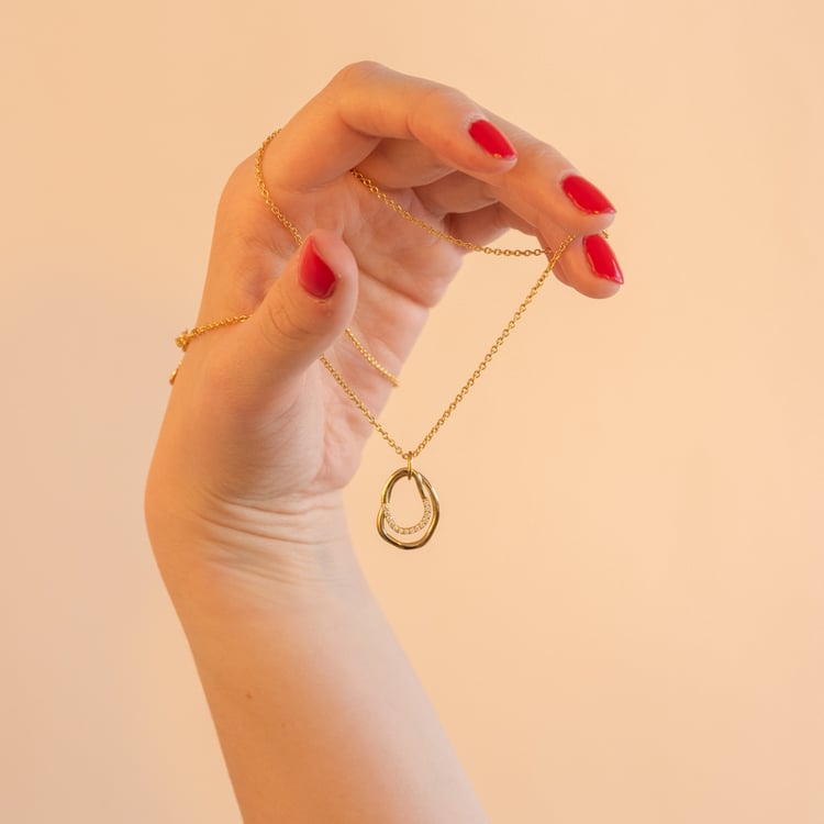 Pozlacený přívěsek se zirkony Karter 101249