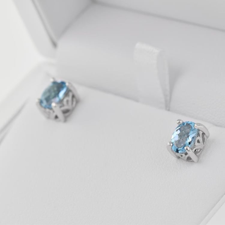 Topazové náušnice stříbrné 3987