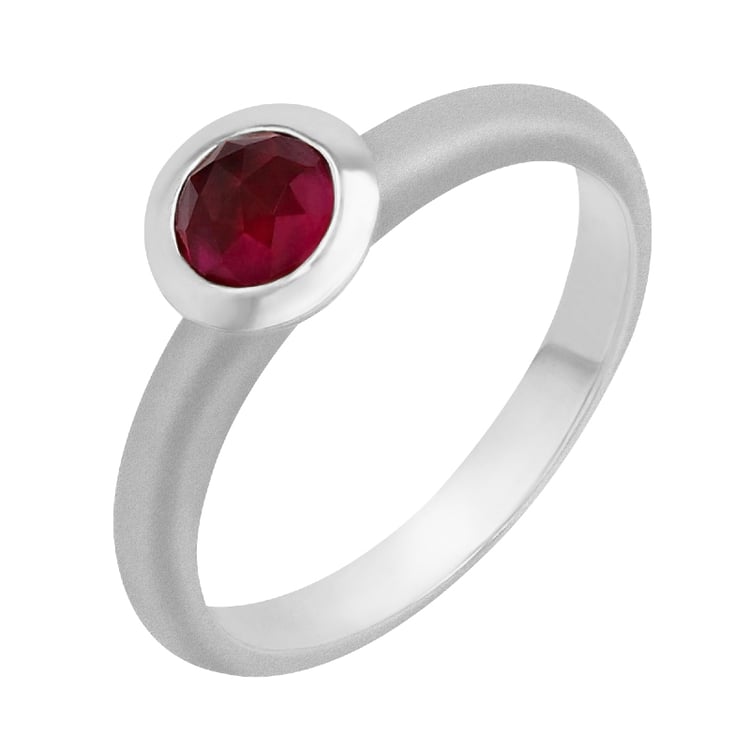 Rubínový prsten z bílého zlata 75349
