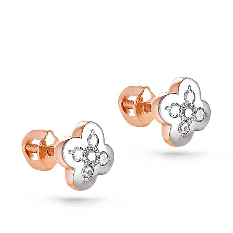 Diamantové čtyřlístky z kombinovaného zlata