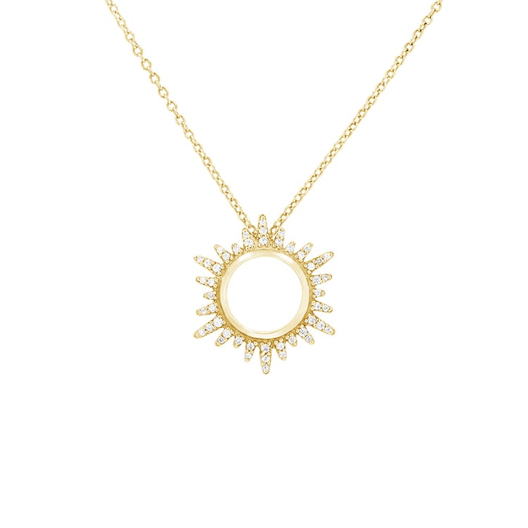 Náhrdelník ve tvaru diamantového slunce ze žlutého zlata