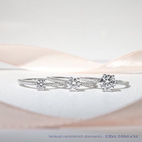 Zásnubní prsten s lab-grown diamanty Cynthia