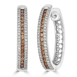 Náušnice s champagne a bílými diamanty Brittany