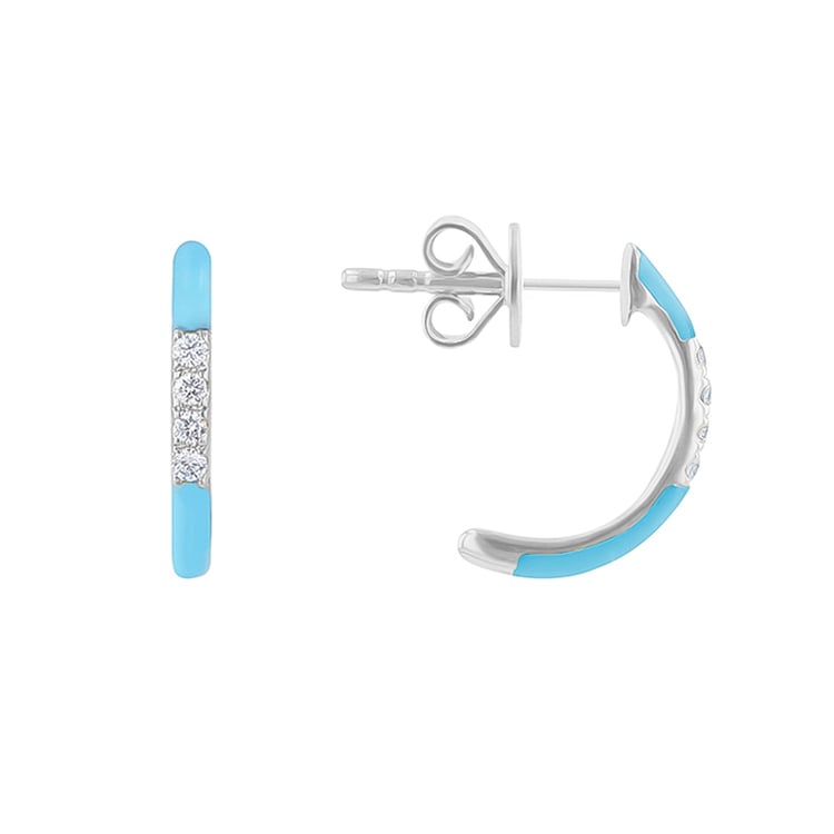 Modré keramické náušnice s diamanty Edela 128715