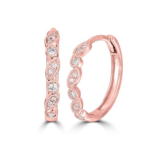 Stříbrné kruhové náušnice s lab-grown diamanty Veeti