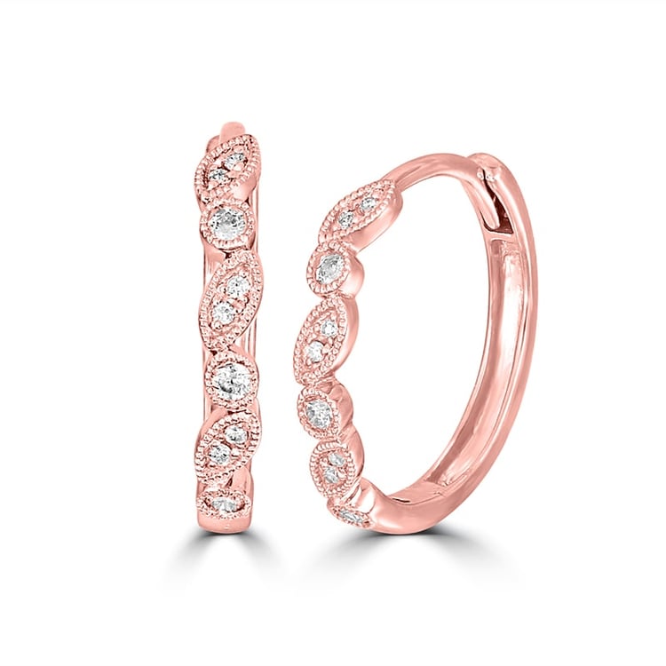 Stříbrné kruhové náušnice s lab-grown diamanty Veeti 104111