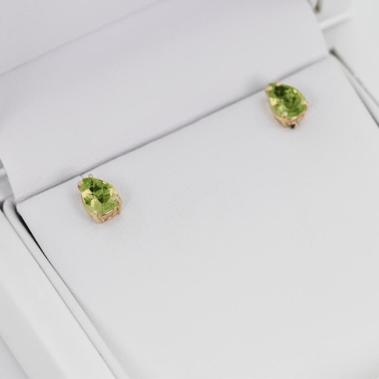 Zlaté náušnice s olivíny 13886