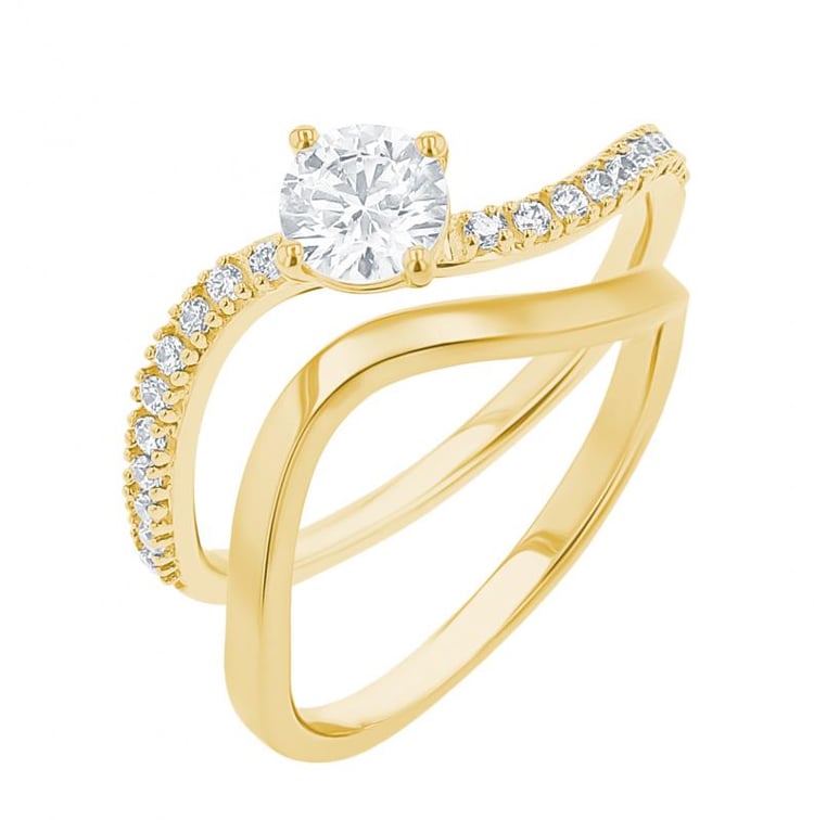 Romantický zásnubní set atypických prstýnků s diamanty 155827