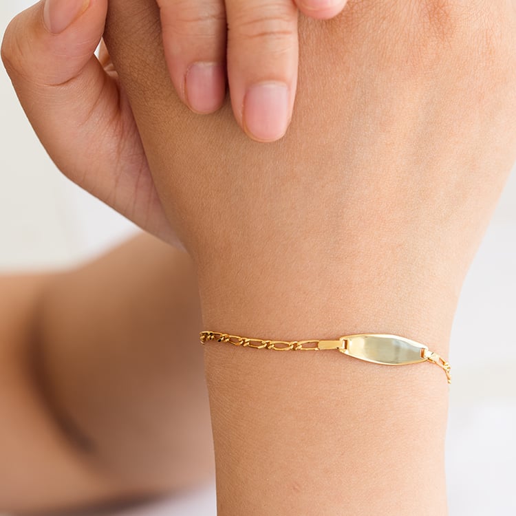 Figaro náramek ze stříbra s gravírem dle vaší volby 124426