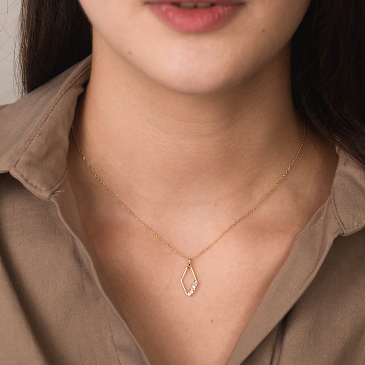 Zlatý přívěsek s lab-grown diamantem 165738