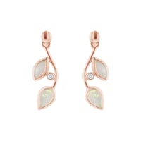 Opálové náušnice ve tvaru lístků s diamanty Corbett
