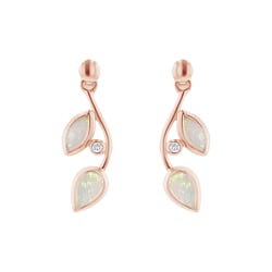 Opálové náušnice ve tvaru lístků s diamanty Corbett