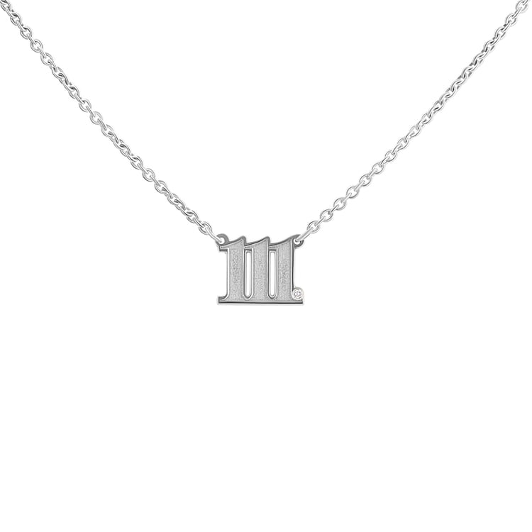 Stříbrný náhrdelník s diamantem Andělská čísla 132868