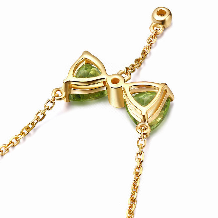 Zlatý náhrdelník s olivíny 9813