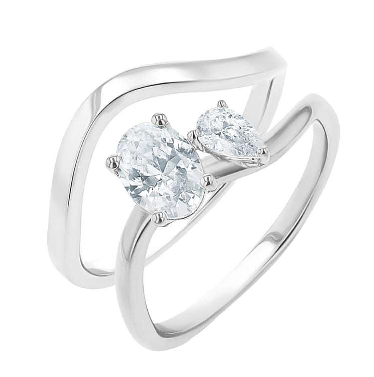 Romantický zásnubní set atypických prstýnků s diamanty Flora