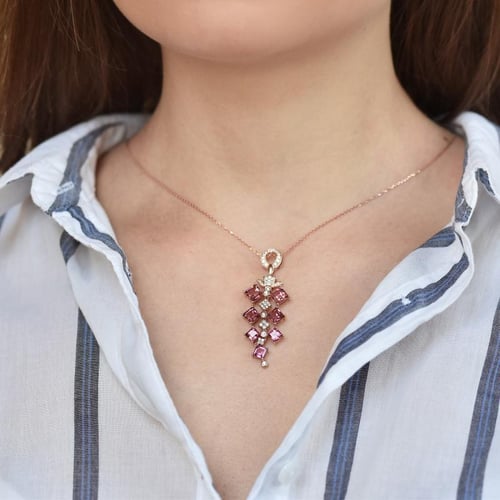 Přívěsek plný turmalínů a diamantů Dalisa