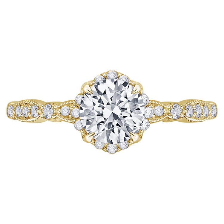 Zlatý zásnubní prsten s diamanty 74628