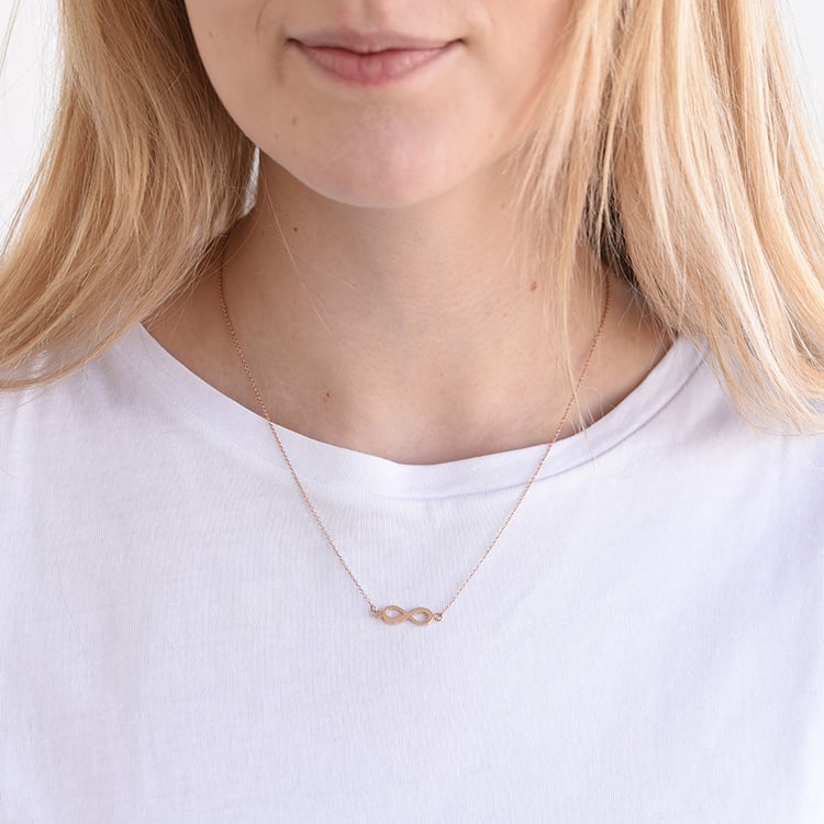 Zlatý náhrdelník s motivem nekonečna 62355