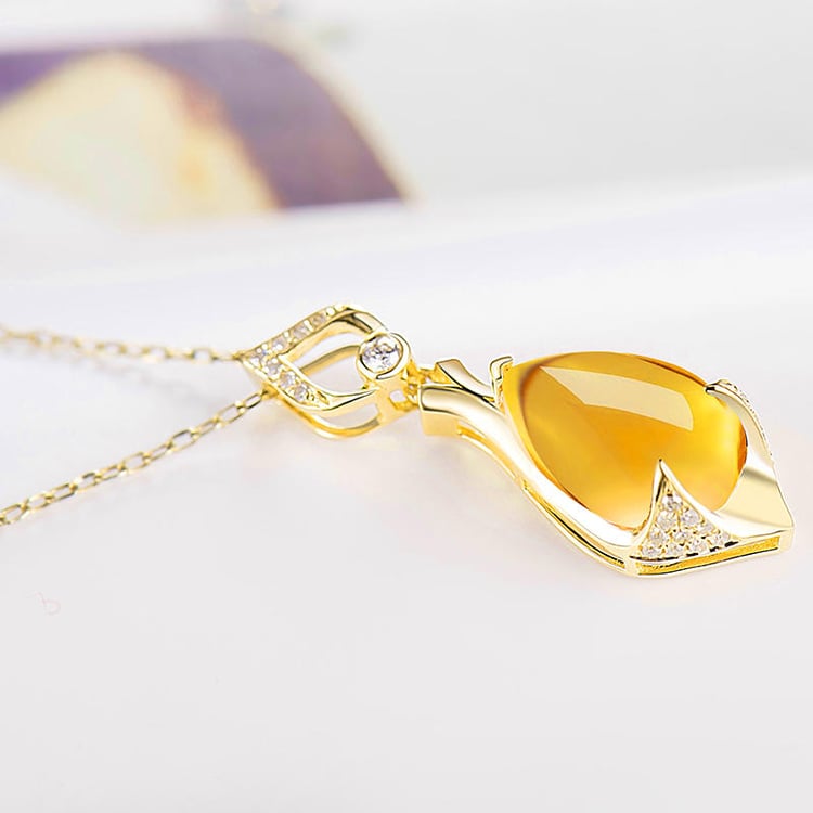 Zlatý citrínový náhrdelník 18389