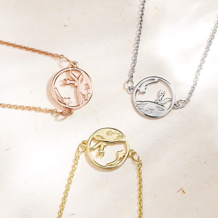 Stříbrný vykrojený náramek s liškou Malý princ 157545