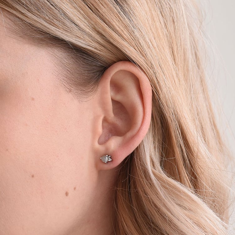 Zlaté náušnice se salt and pepper diamantem 69192