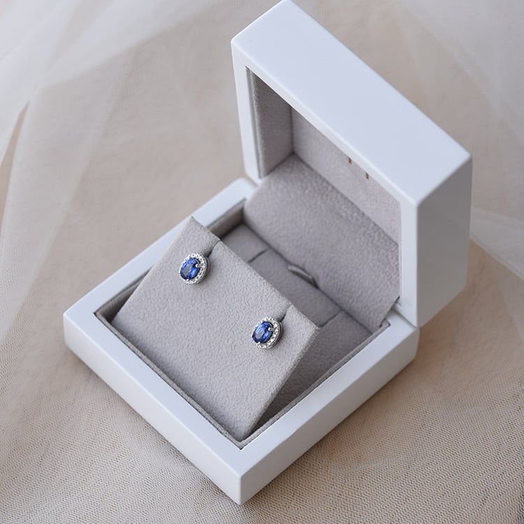 Náušnice se safíry a diamanty 65291