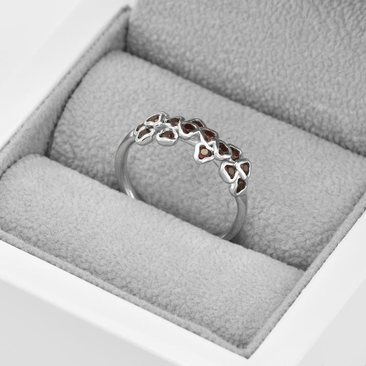 Zlatý prsten s granátovými květy 44964