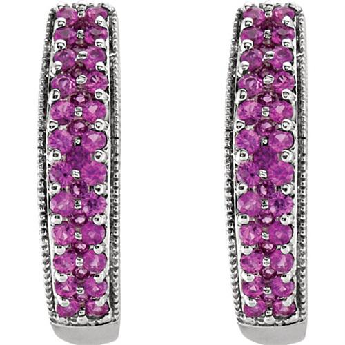 Zlaté náušnice s růžovými safíry 5374