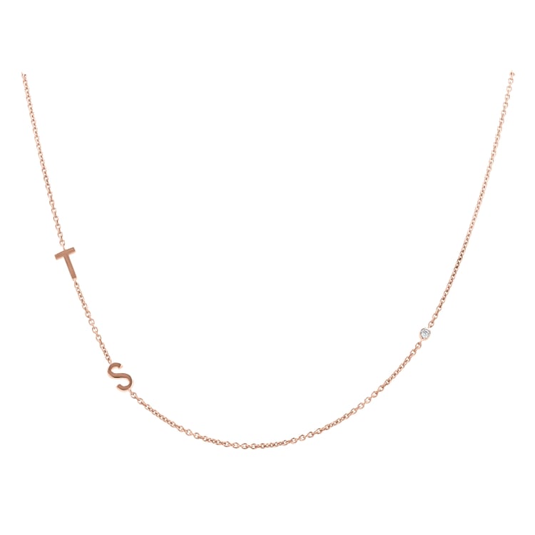 Náhrdelník se 2 písmenky podle vaší volby a diamantem Lupe