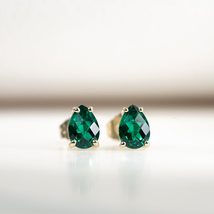 Zlaté náušnice se smaragdovými slzami Reata 133822