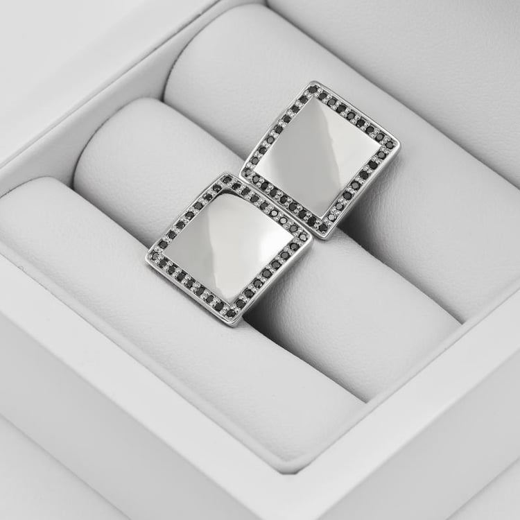 Čtvercové diamantové manžetové knoflíčky 9172