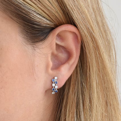 Napichovací náušnice s diamanty a safíry Viltaute