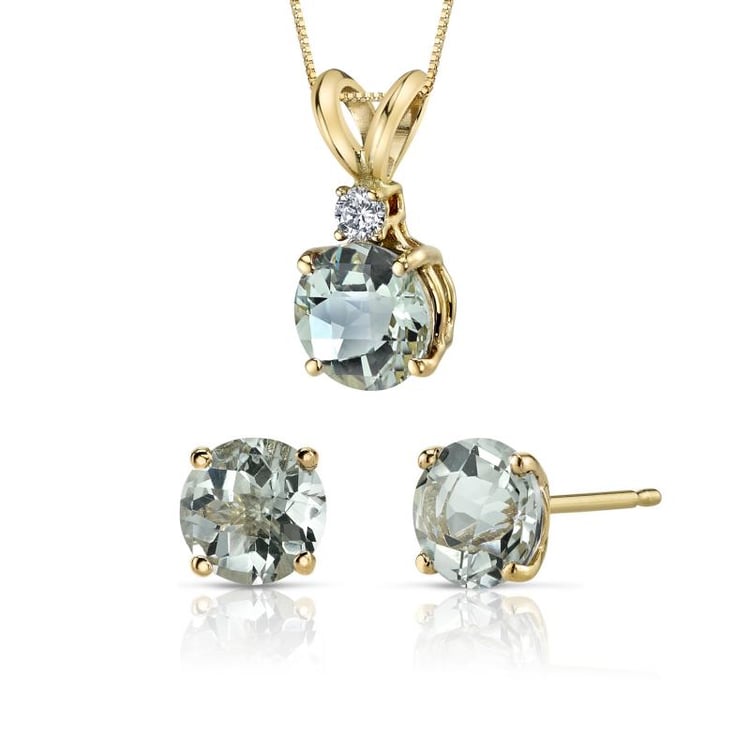 Zlatá kolekce šperků s round ametysty Jeremiel