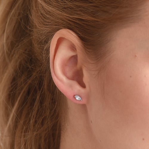 Minimalistické stříbrné náušnice s akvamaríny Andine