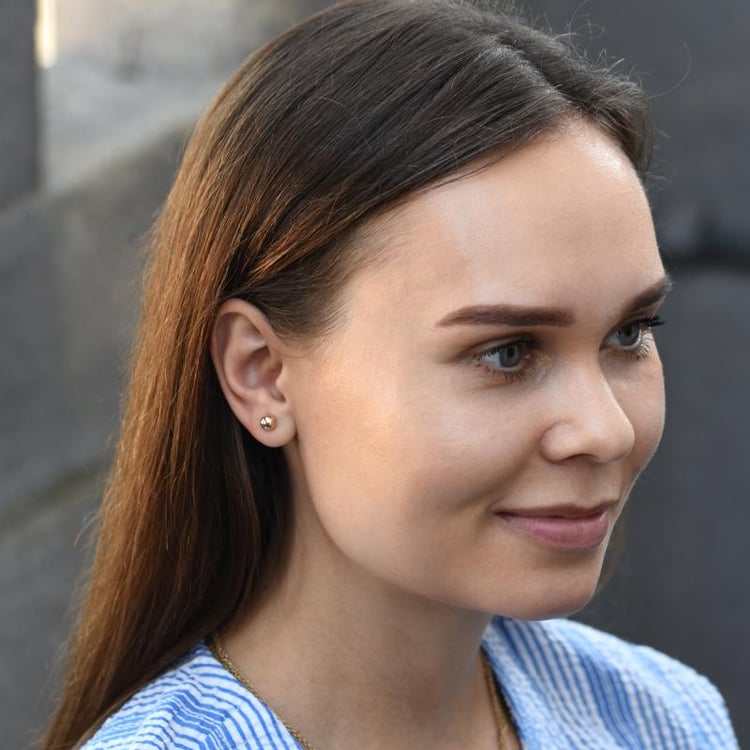 Zlaté náušnice 6mm kuličky Bendy 54174