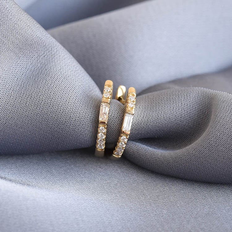 Zlaté kruhové náušnice s diamanty 78329