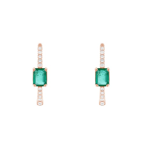 Kruhové náušnice s diamanty a smaragdy Jade
