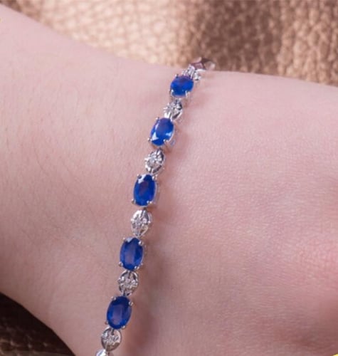 Zlatý náramek s 3.01ct safíry a diamanty Cheral