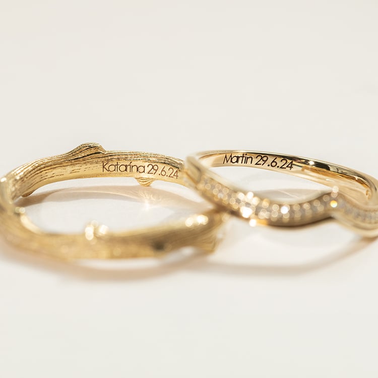 Snubní prsteny ve tvaru větviček Valleia 138523