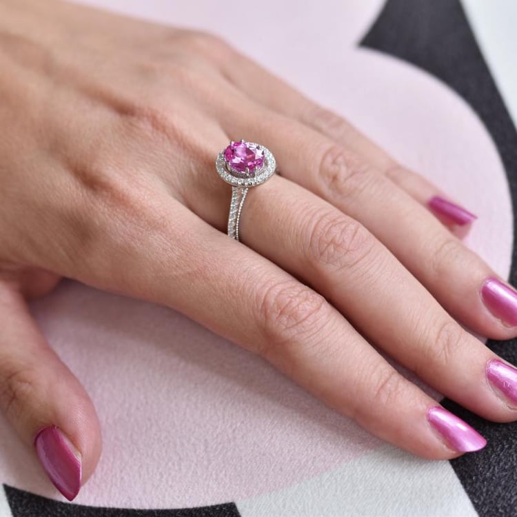 Prsten s růžovým safírem 19812