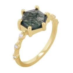 Jedinečný prsten s mechovým achátem Sally