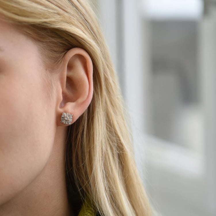 Zlaté elegantní náušnice s diamanty 51612