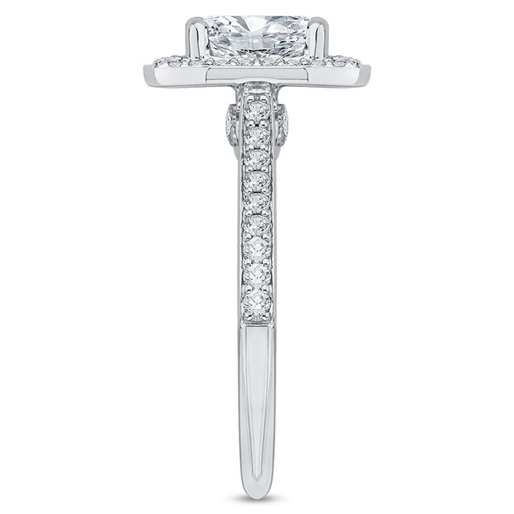 Zlatý halo zásnubní prsten s emerald diamantem 46390