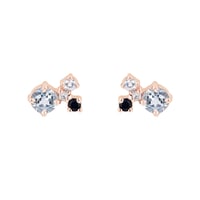 Cluster náušnice s akvamarínem, safírem, měsíčním kamenem a diamantem Kerrie