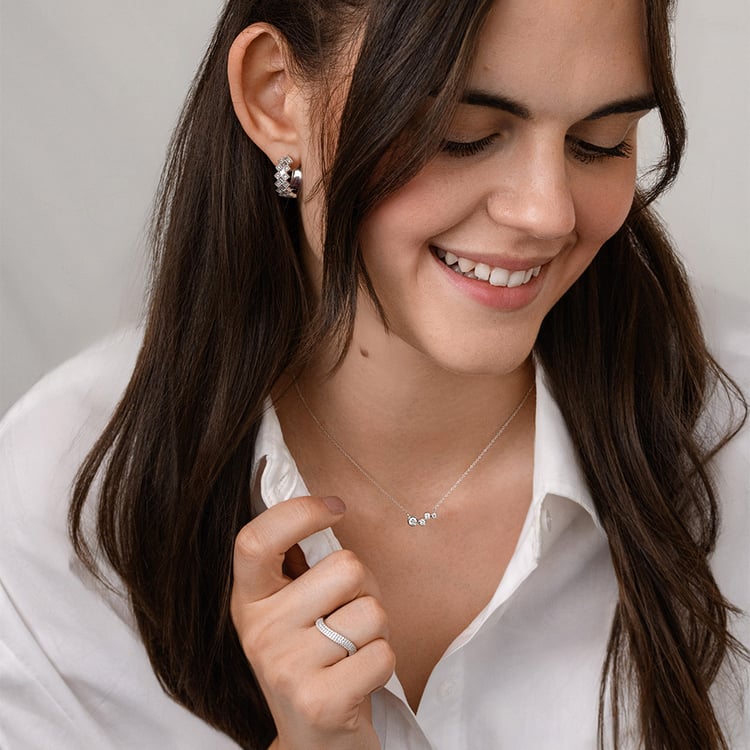 Moderní zlatý náhrdelník s lab-grown diamanty Viola 160467