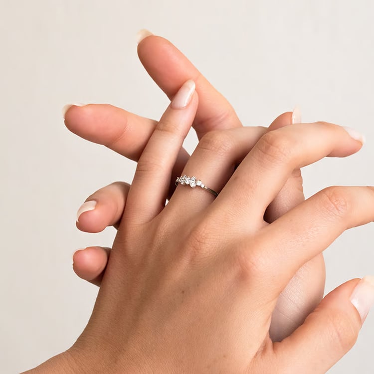 Cluster prsten ze zlata v oříškové barvě s lab-grown diamanty Isolde 165203