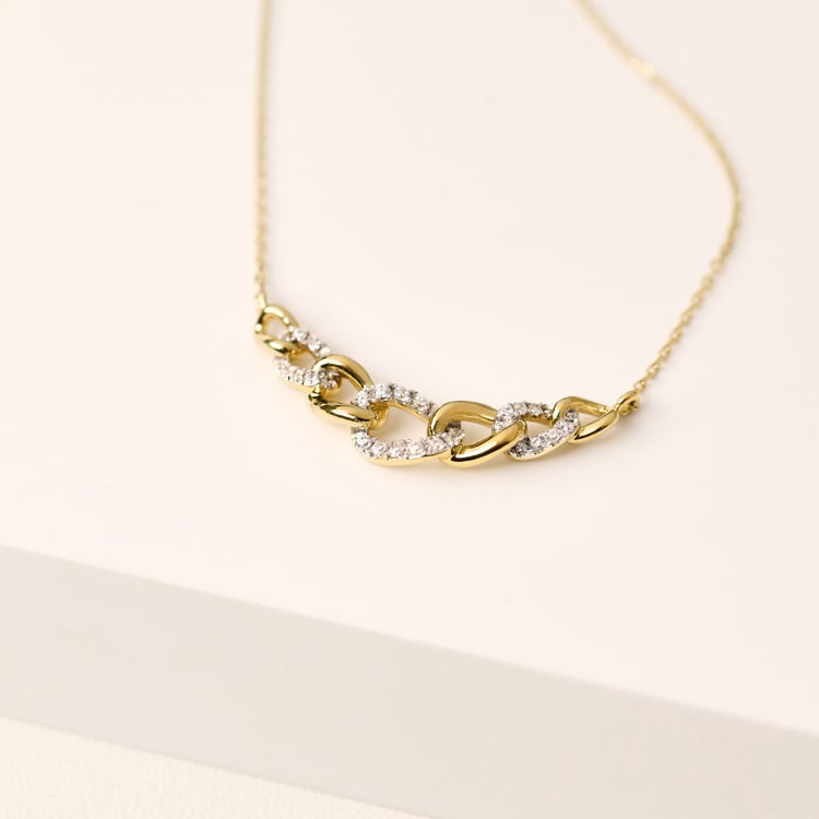 Zlatý proplétaný náhrdelník s lab-grown diamanty Purnima 165436