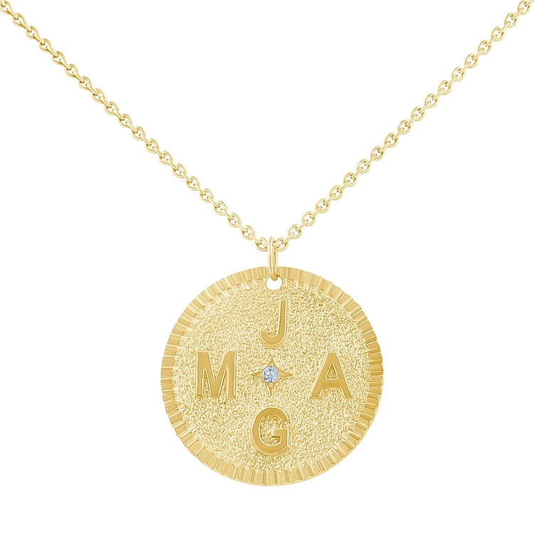 Stříbrný personalizovaný přívěsek s drahokamem a písmenem Larry 137134