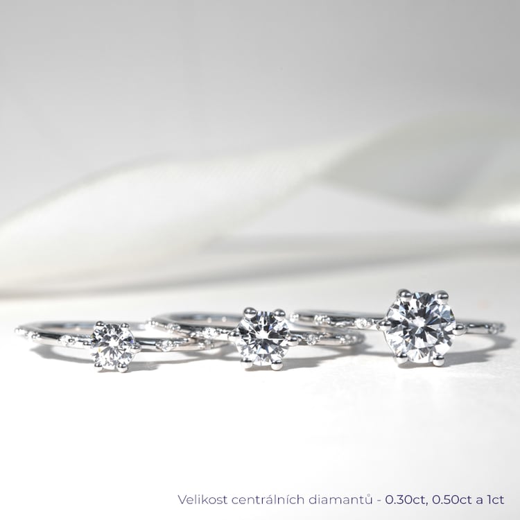 Zásnubní prsten s lab-grown diamanty Kristia 128100