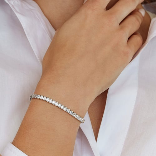 Zlatý tenisový náramek s lab-grown diamanty Ida